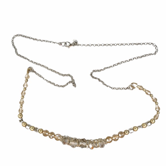 Ann Taylor LOFT long crystal statement necklace - Picture 3 of 3